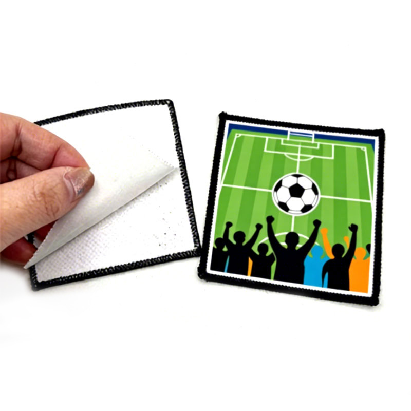 2 1/2' x 2 1/2' Square Sublimation Tyg Merrow Patch med lim