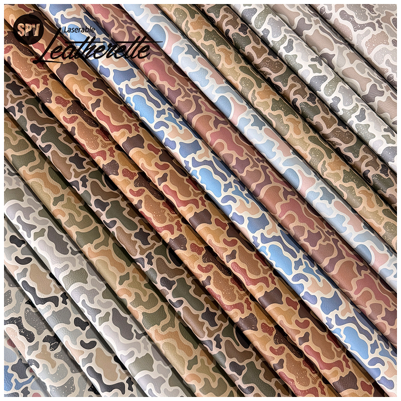 Camouflage Laserable läderark med lim/utan lim
