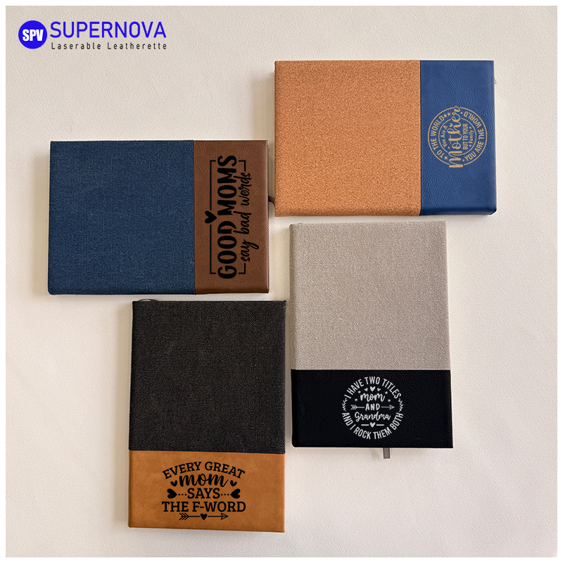 Split Laserable läder & Canvas Notebook