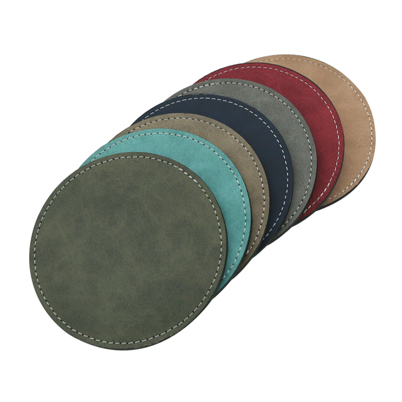 Sublimation PU Läder Mugg Underlägg -Rund Sublimation PU Läder Mugg Underlägg -Rund