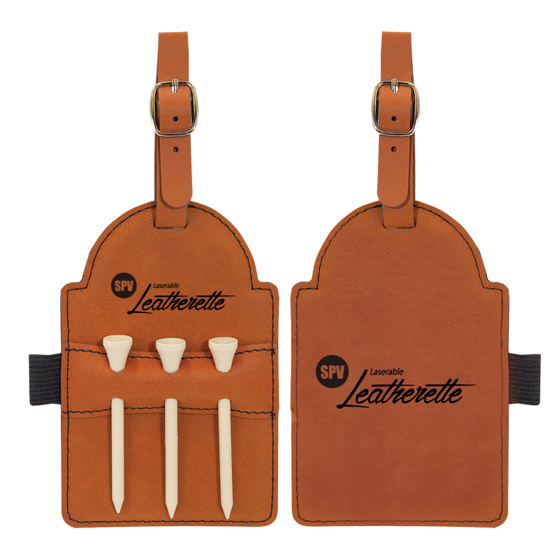 Laserbar golfväska i konstläder med tees Laserbar golfväska i konstläder med tees