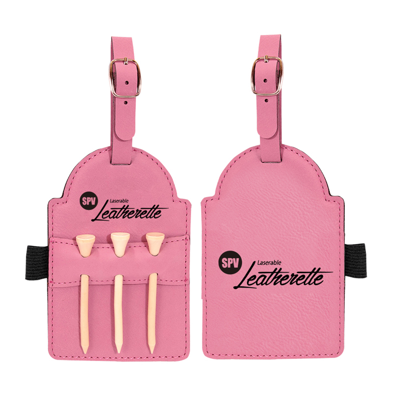 Laserbar golfväska i konstläder med tees Laserbar golfväska i konstläder med tees