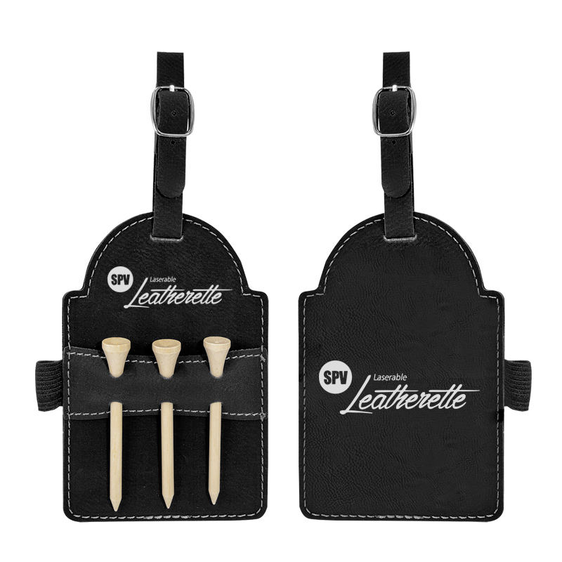 Laserbar golfväska i konstläder med tees Laserbar golfväska i konstläder med tees