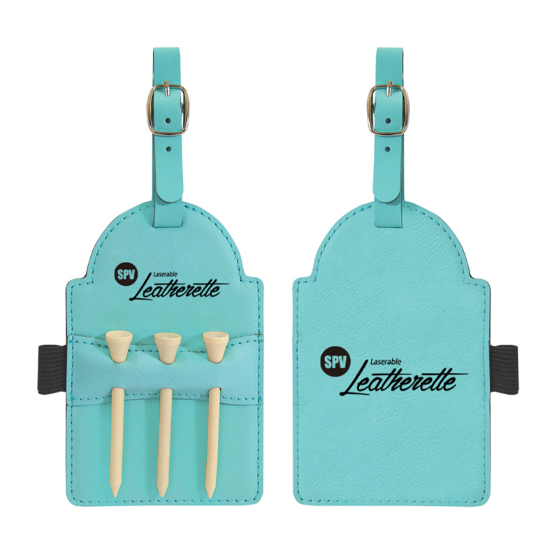 Laserbar golfväska i konstläder med tees Laserbar golfväska i konstläder med tees