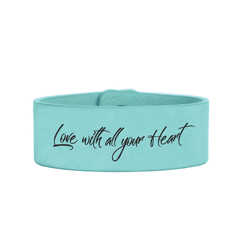 9 1/2' x 1' Laserbar lädermanschettarmband