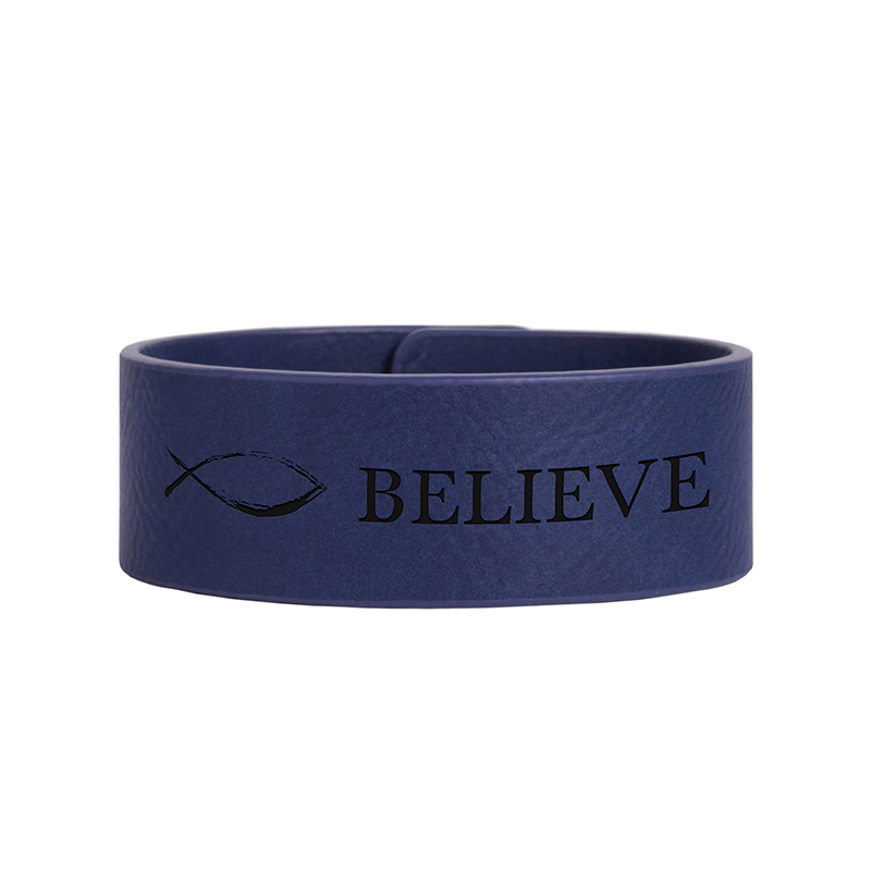 8 1/2' x 3/4' Laserbart lädermanschettarmband