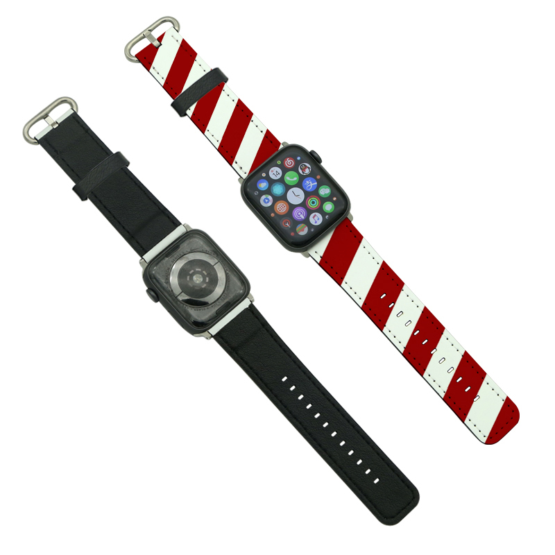 Sublimation PU-läder Apple Watch-armband för serier 1/2/3-38 mm