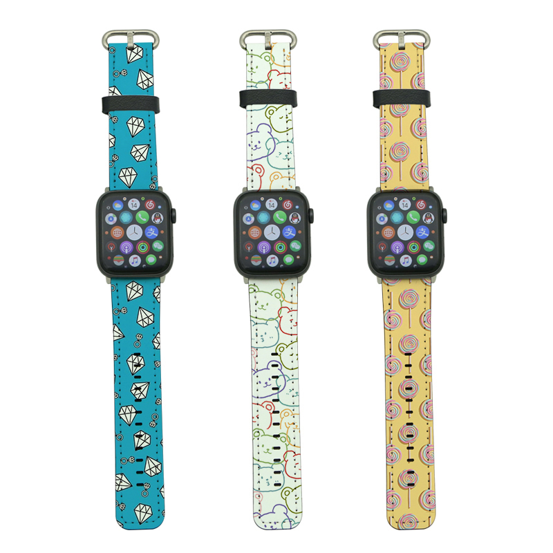Sublimering PU Läder Apple iWatch band för Series 4/5-44mm