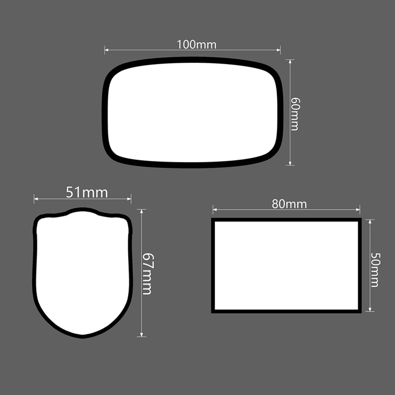 2 1/2' x 2 1/2' fyrkantiga sublimationsläderlappar med lim