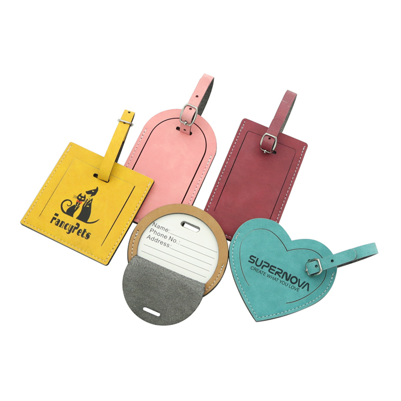Sublimation Colorful Dubbelsidig PU Läder Bagage Tag - rektangel