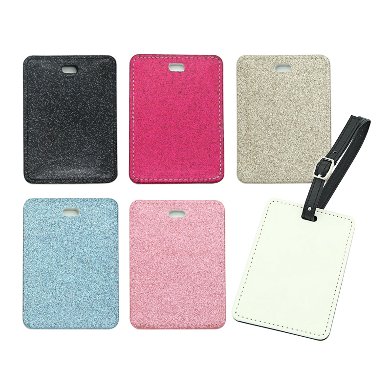 Sublimation Glitter Läder Bagage Tag-Singel Side Utskrivbar Sublimation Glitter Läder Bagage Tag-Singel Side Utskrivbar