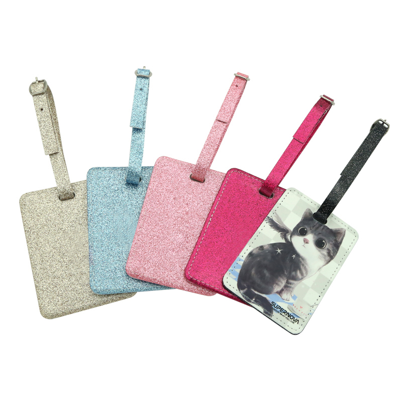 Sublimation Glitter Läder Bagage Tag-Singel Side Utskrivbar Sublimation Glitter Läder Bagage Tag-Singel Side Utskrivbar