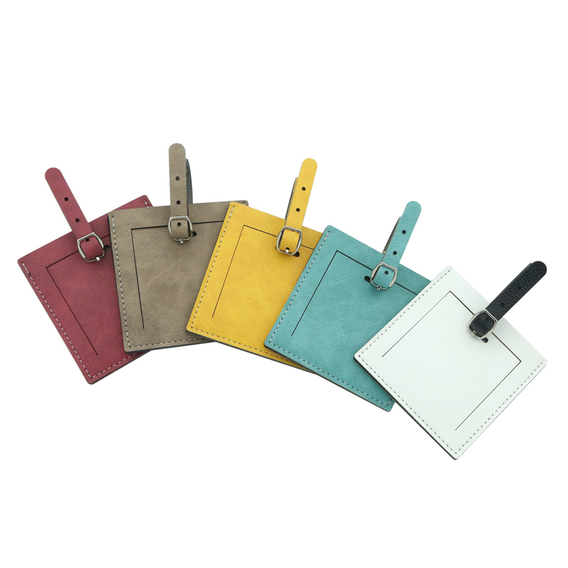 Sublimation Colorful Dubbelsida PU Läder Bagage Tag - Fyrkantig