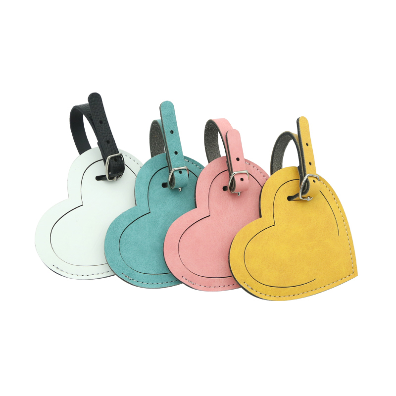 Sublimation Colorful Dubbelsida PU Läder Bagage Tag - Hjärta