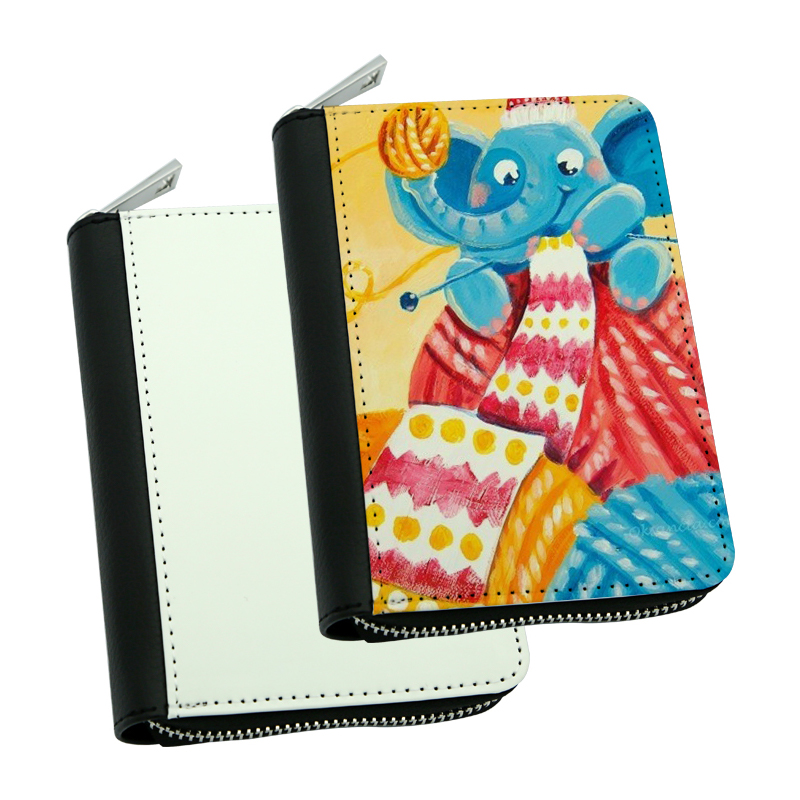 Sublimation konstläder plånböcker med dragkedja - mitten