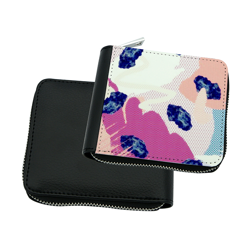 Sublimation konstläder plånböcker med dragkedja - små 