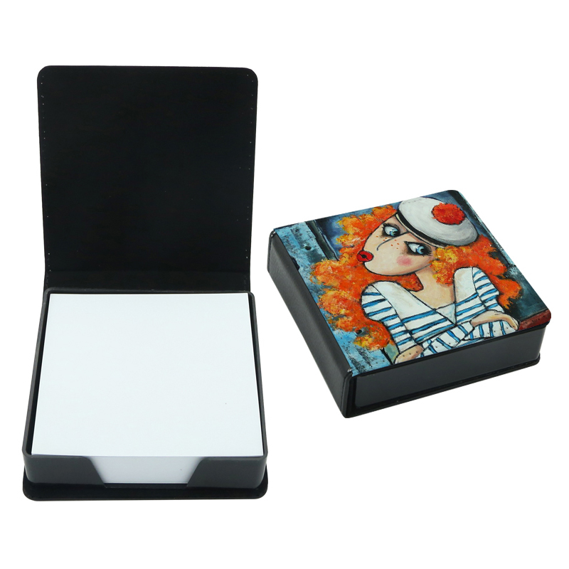 Sublimation Leatherette Sticky Notes Box - Fyrkantig