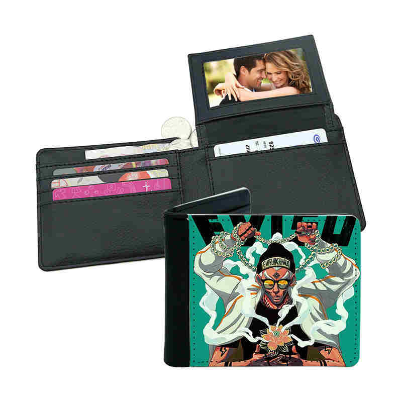 Sublimation Leather Bifold-plånbok för män med korthållare