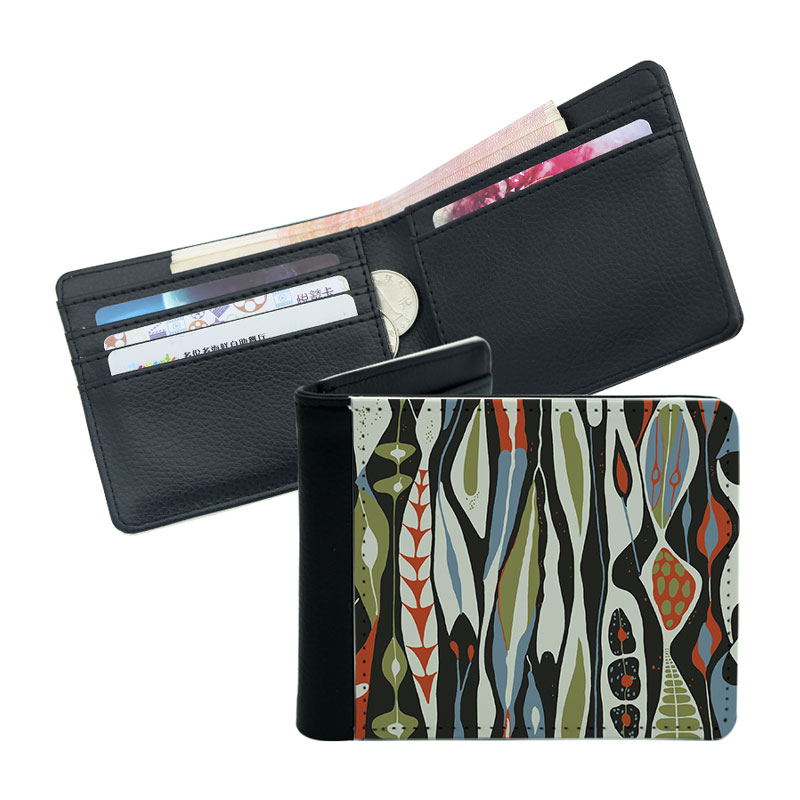 Sublimation Leather Bifold plånbok för män Sublimation Leather Bifold plånbok för män