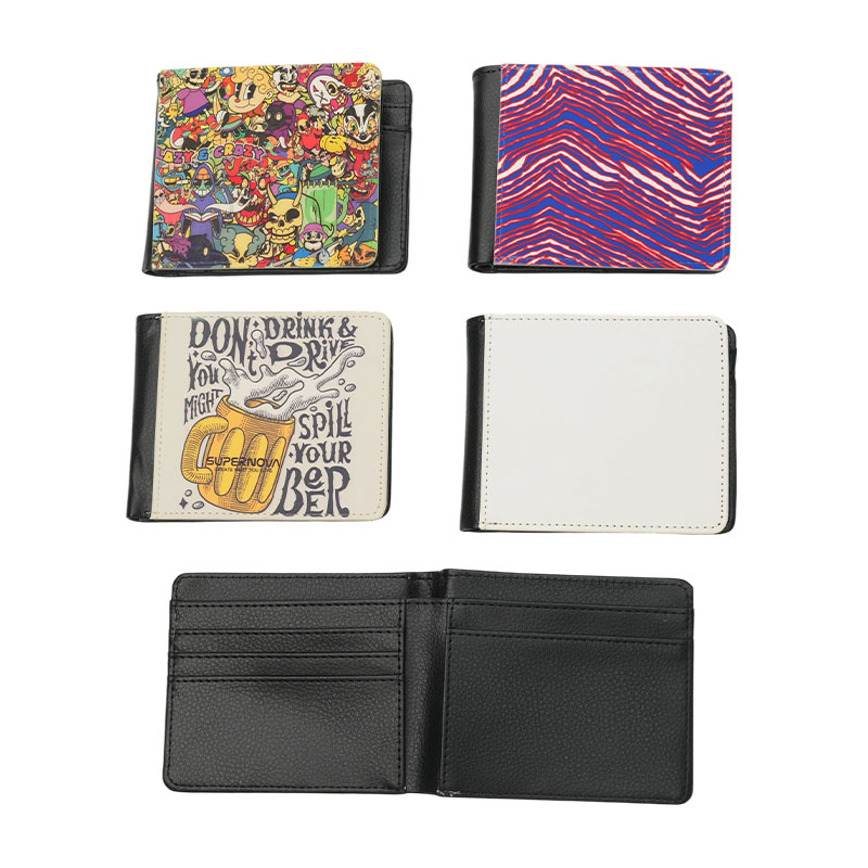 Sublimation Leather Bifold plånbok för män Sublimation Leather Bifold plånbok för män